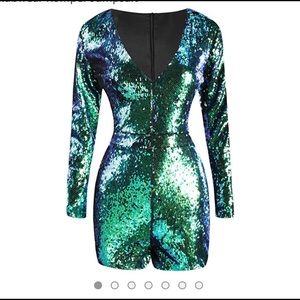 Sequin mermaid color romper